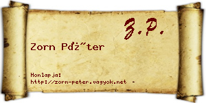 Zorn Péter névjegykártya