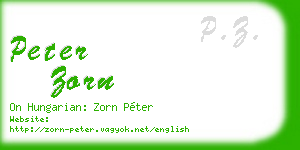 peter zorn business card
