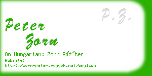 peter zorn business card